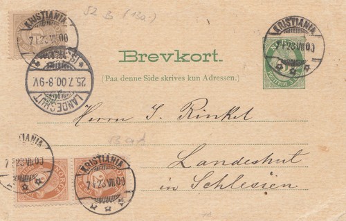 Norwegen 1900 ganzsache - norwegen:, 1900:
