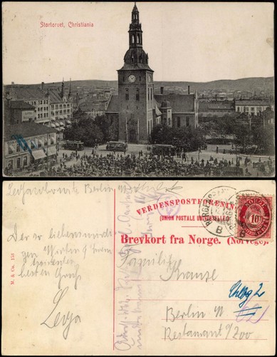 Postcard oslo kristiania - oslo,