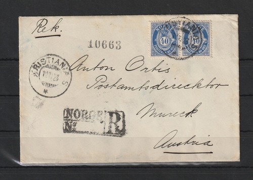 Norwegen brief not - norwegen, not-r-stempel