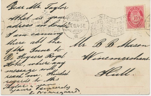 Norwegen 1913 10ö posthorn - norwegen,